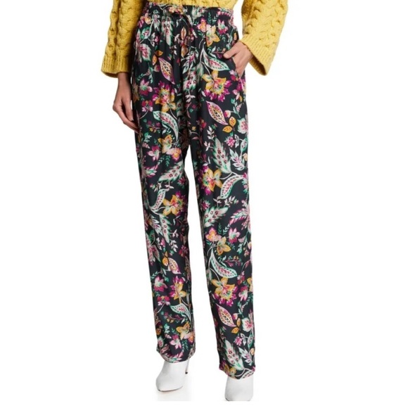 Isabel Marant Pants - Isabel Marant Etoile Benton Floral Silky Straight Leg Pants Size S